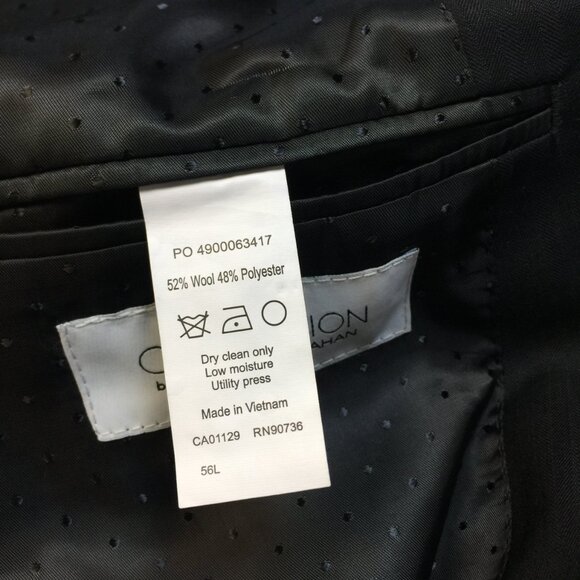 New! Michael Strahan Jacket Blazer Mens 56L Black Striped Wool Classic Fit - Picture 6 of 16